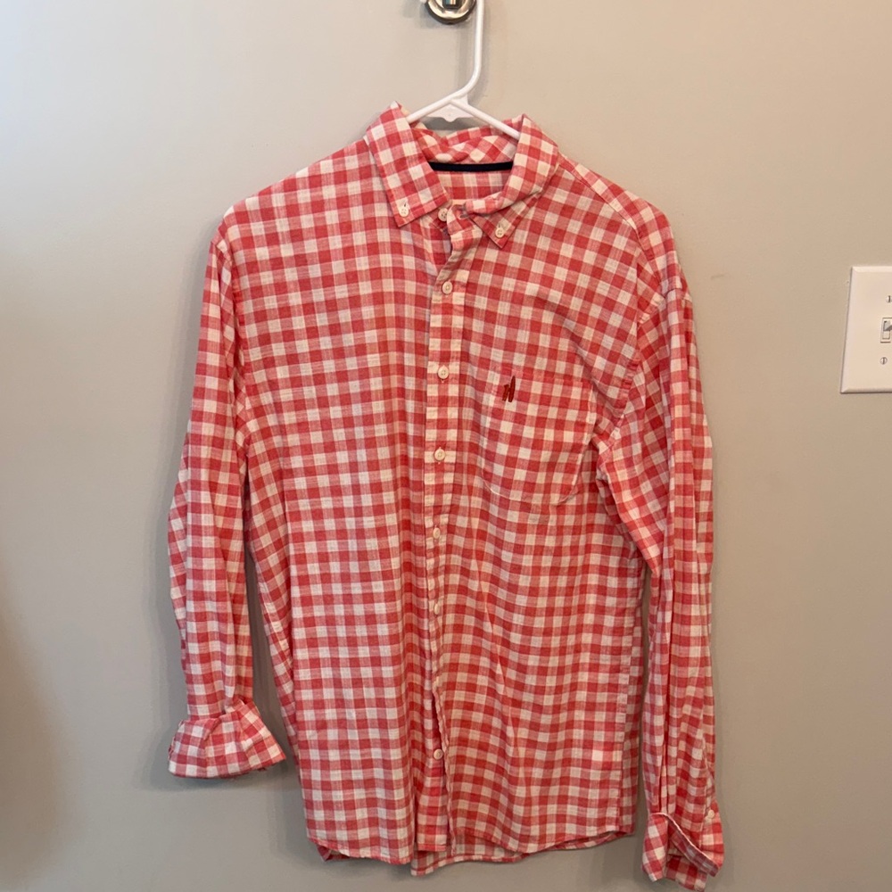 Red and White Checkered Men's Shirt